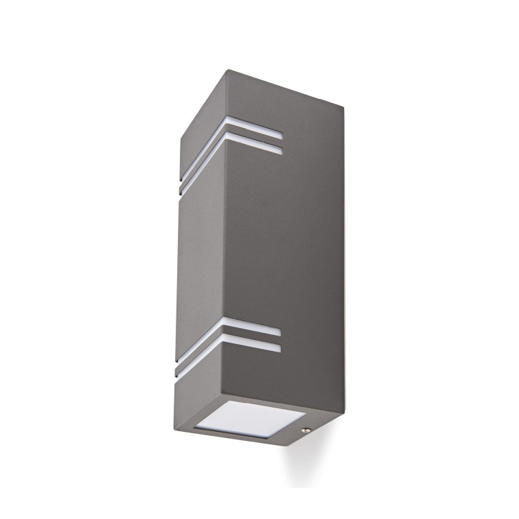 Lampa ogrodowa elewacyjna Kinkiet Zewnętrzny Nowoczesny QUAZAR 7 KTLOQZ7SZ Kobi 2x GU10 IP44 aluminium metalowa na budynek dwustronna oświetlenie zewnętrzne szara szary grafitowy