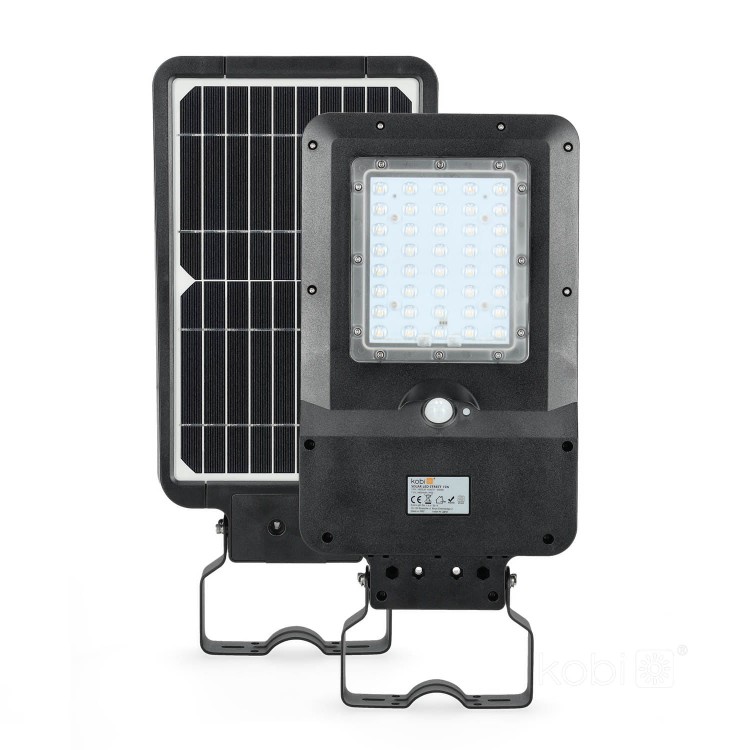 Lampa uliczna parkingowa solarna z czujnikiem ruchu i zmierzchu SOLAR LED STREET 15W Kobi KFNSU15NB 1600lm parkowa z akumulatorem barwa neutralna
