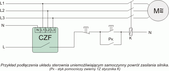 Czujnik kolejności i zaniku faz, montaż na szynie DIN CKF-B F&F
