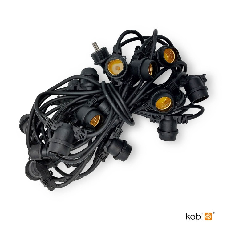 Lampki ogrodowe Girlanda Łańcuch Party 10m 20 x LED E27 do Ogrodu wymienne Żarówki KTMA10M20G MIMOSA Kobi Dekoracyjny IP44 20xE27 Dekoracja sznur czarny