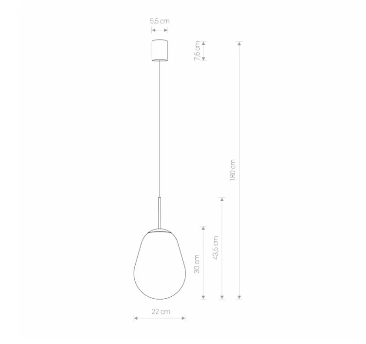 Lampa sufitowa wisząca Industrialna Loft PEAR S 8673 NOWODVORSKI Lighting oświetleniowa żyrandol nowoczesna szklana bańka gruszka ze złotym Premium