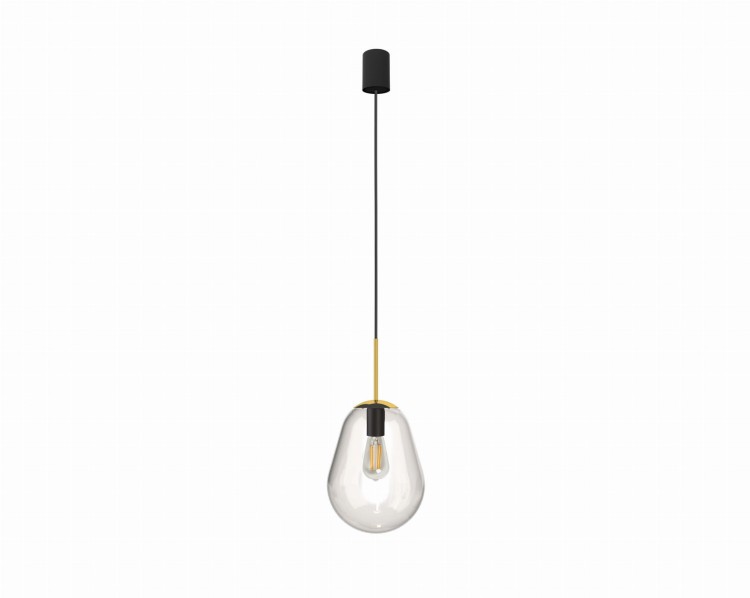 Lampa sufitowa wisząca Industrialna Loft PEAR S 8673 NOWODVORSKI Lighting oświetleniowa żyrandol nowoczesna szklana bańka gruszka ze złotym Premium
