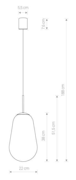 Lampa sufitowa wisząca Industrialna Loft PEAR M 8672 NOWODVORSKI Lighting oświetleniowa żyrandol nowoczesna szklana bańka gruszka ze złotym Premium