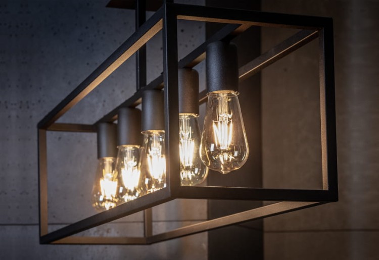 Lampa sufitowa wisząca Industrialna Loft CRATE V 9047 NOWODVORSKI Lighting E27 nowoczesna oprawa oświetleniowa metalowa czarna nad stół blat wyspę Premium