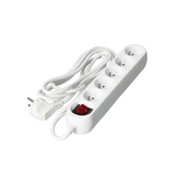 Przedłużacz elektryczny LINEA 5-gniazd 3 metry z uziemieniem i wyłącznikiem KGLAZW5G3M Kobi