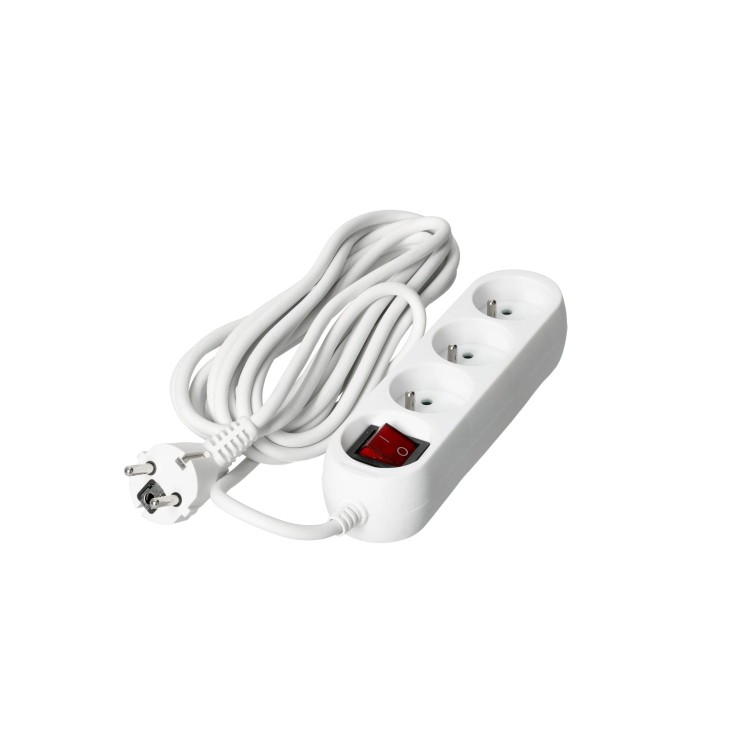 Przedłużacz elektryczny LINEA 3-gniazda 5 metrów z uziemieniem i wyłącznikiem KGLAZW3G5M Kobi
