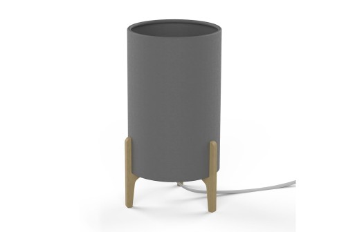 Lampa stołowa nocna stojąca ROCKET 8448 GRAY NOWODVORSKI Lighting 25cm nowoczesna biurkowa wewnętrzna szara z drewnem Premium - Outlet