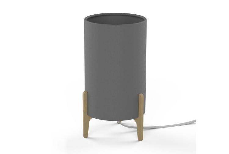 Lampa stołowa nocna stojąca ROCKET 8448 GRAY NOWODVORSKI Lighting 25cm nowoczesna biurkowa wewnętrzna szara z drewnem Premium - Outlet