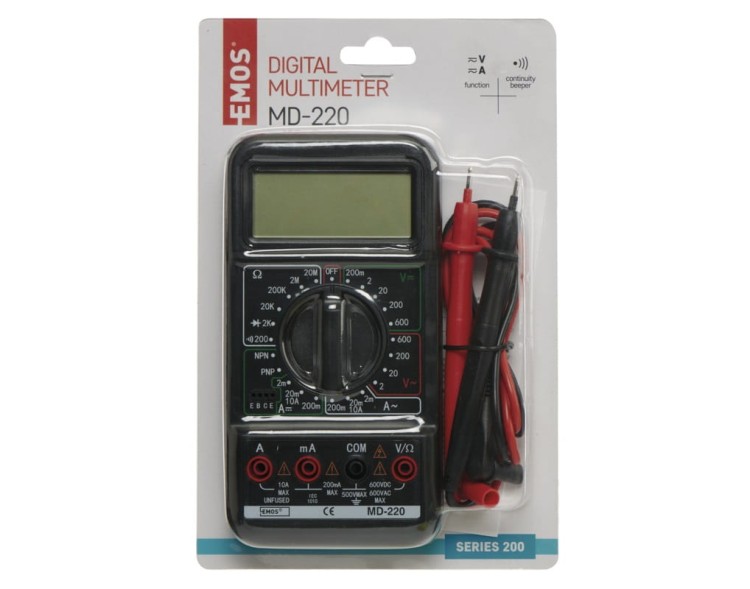Multimetr miernik uniwersalny cyfrowy MD-220 M92A M2092 Emos wyświetlacz LCD