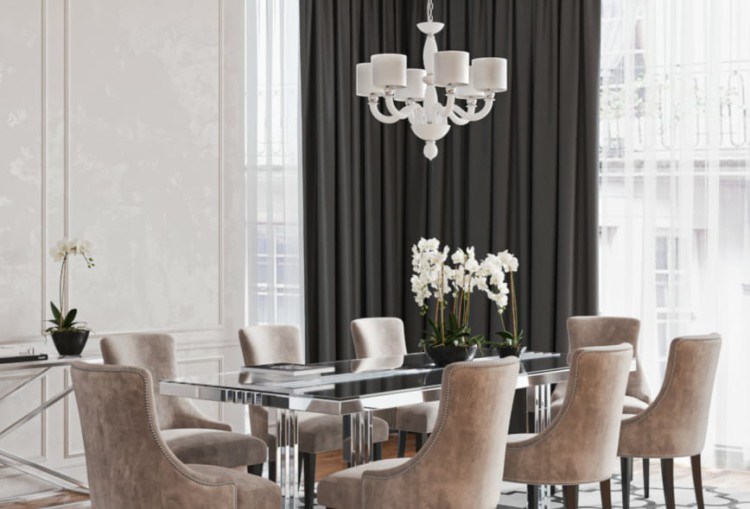 Lampa ścienna Kinkiet NEWPORT I 8157 NOWODVORSKI Lighting E14 nowoczesna oprawa oświetleniowa szkło tkanina chrom biały pojedynczy Premium