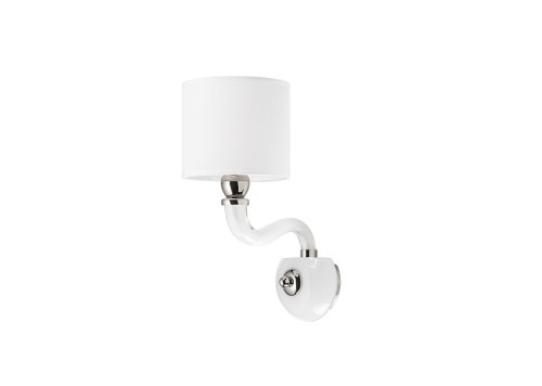 Lampa ścienna Kinkiet NEWPORT I 8157 NOWODVORSKI Lighting E14 nowoczesna oprawa oświetleniowa szkło tkanina chrom biały pojedynczy Premium