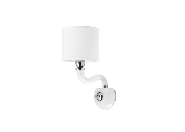 Lampa ścienna Kinkiet NEWPORT I 8157 NOWODVORSKI Lighting E14 nowoczesna oprawa oświetleniowa szkło tkanina chrom biały pojedynczy Premium