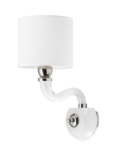 Lampa ścienna Kinkiet NEWPORT I 8157 NOWODVORSKI Lighting E14 nowoczesna oprawa oświetleniowa szkło tkanina chrom biały pojedynczy Premium