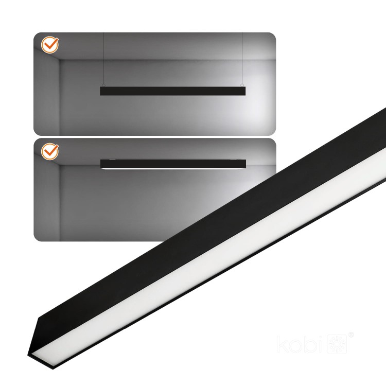 Lampa liniowa oprawa LED KOLINE K1 20W 120cm CZARNA barwa NEUTRALNA KFKE20WNBCZ Kobi