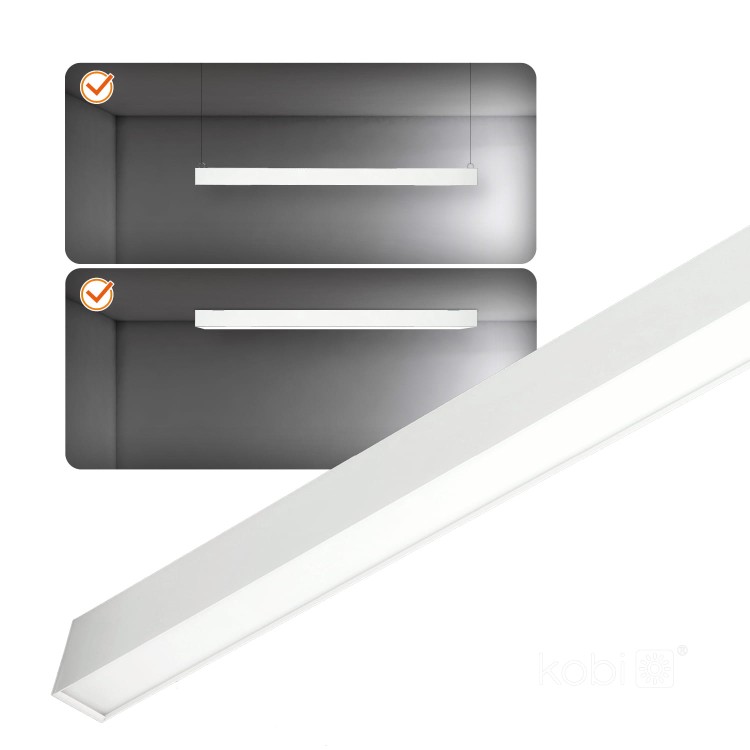 Lampa liniowa oprawa LED KOLINE K1 40W 120cm BIAŁA barwa NEUTRALNA KFKE40WNBBI Kobi