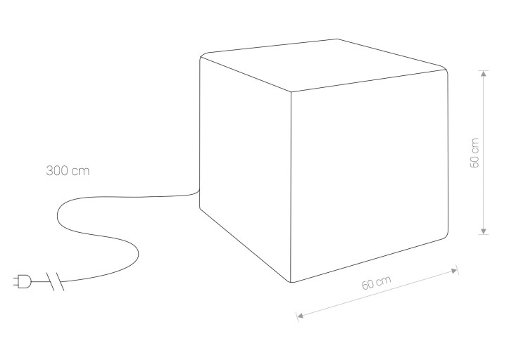 Świecąca Kostka Stolik Ogrodowy 60cm CUMULUS CUBE L 8965 NOWODVORSKI Lighting E27 230V zewnętrzna lampa elektryczna przenośna ogrodowa stojąca świecący kwadrat biała Cloud Forms Inspiracje Premium