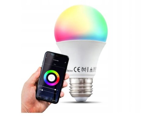 Żarówka kolorowa + biała SMART LED GS 9,5W E27 RGB WW WiFi KAGSE2785RWW Kobi 230V 2700-6500K Inteligentna sterowana telefonem lub głosem Google Home Amazon Alexa ściemnialna do ściemniania