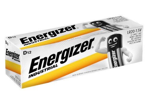 Bateria alkaliczna Energizer Alkaline Power AP Industrial LR20 LR20/D D2 D-LR20 LR-20 D R20 1,5V opakowanie 12 sztuk