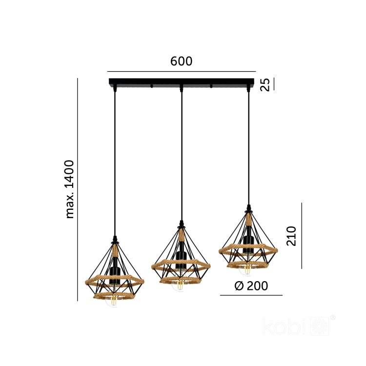 Lampa wisząca BOHO SIENA KRBOSACZ Kobi