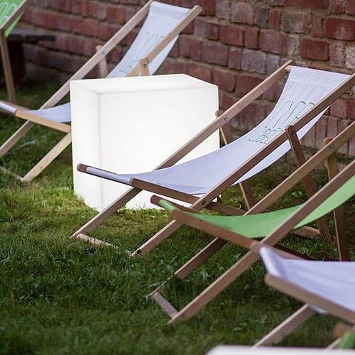 Świecąca Kostka Stolik Ogrodowy 40cm CUMULUS CUBE M 8966 NOWODVORSKI Lighting E27 230V 38,5cm zewnętrzna lampa elektryczna przenośna ogrodowa stojąca świecący kwadrat biała Cloud Forms Inspiracje Premium