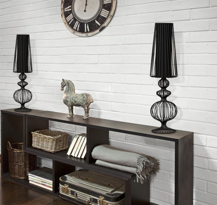 Lampa stołowa nocna stojąca Industrialna Loft AVEIRO L BLACK I 5126 NOWODVORSKI Lighting E27 78cm lampka Retro Vintage nowoczesna biurkowa wewnętrzna z drutu metalowa druciana czarna Premium