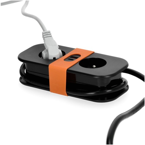 Przedłużacz elektryczny FLOWFLEXER ORANGE 2-gniazda 1,4m z uziem. + 2xUSB czarny KDSN00000034 Kobi