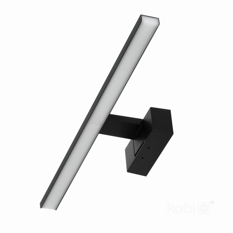 Lampa ścienna łazienkowa nad lustro Oprawa LED LUMIREFLECT 8W barwa NEUTRALNA KDSN00000030 Kobi IP44 kinkiet łazienkowy obrazowy do łazienki czarny czarna