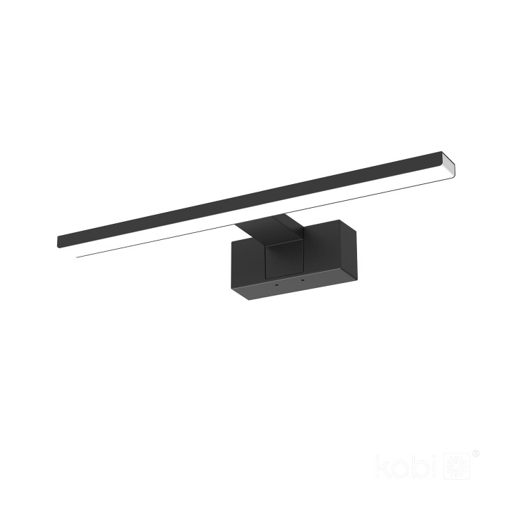 Lampa ścienna łazienkowa nad lustro Oprawa LED LUMIREFLECT 8W barwa NEUTRALNA KDSN00000030 Kobi IP44 kinkiet łazienkowy obrazowy do łazienki czarny czarna