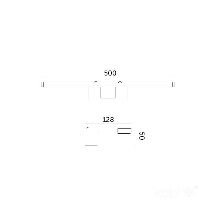 Lampa ścienna łazienkowa nad lustro Oprawa LED LUMIREFLECT 8W barwa NEUTRALNA KDSN00000030 Kobi IP44 kinkiet łazienkowy obrazowy do łazienki czarny czarna
