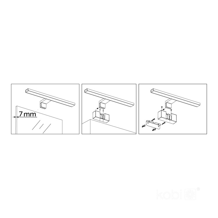Lampa ścienna łazienkowa nad lustro Oprawa LED LUMIREFLECT 8W barwa NEUTRALNA KDSN00000030 Kobi IP44 kinkiet łazienkowy obrazowy do łazienki czarny czarna