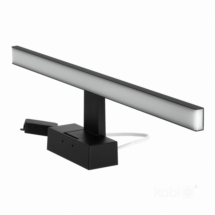 Lampa ścienna łazienkowa nad lustro Oprawa LED LUMIREFLECT 10W barwa NEUTRALNA KDSN00000031 Kobi IP44 kinkiet łazienkowy obrazowy do łazienki czarny czarna