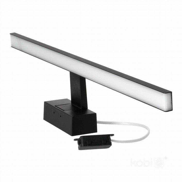 Lampa ścienna łazienkowa nad lustro Oprawa LED LUMIREFLECT 12W barwa NEUTRALNA KDSN00000032 Kobi IP44 kinkiet łazienkowy obrazowy do łazienki czarny czarna