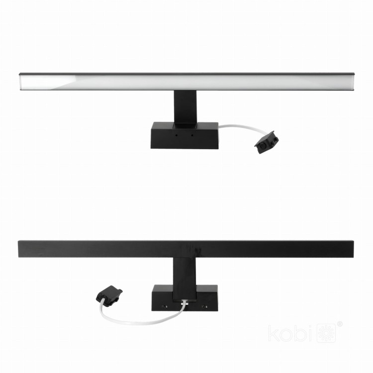 Lampa ścienna łazienkowa nad lustro Oprawa LED LUMIREFLECT 12W barwa NEUTRALNA KDSN00000032 Kobi IP44 kinkiet łazienkowy obrazowy do łazienki czarny czarna