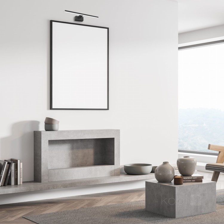 Lampa ścienna łazienkowa nad lustro Oprawa LED LUMIREFLECT 12W barwa NEUTRALNA KDSN00000032 Kobi IP44 kinkiet łazienkowy obrazowy do łazienki czarny czarna