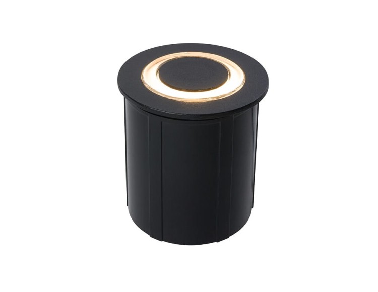 Oprawa najazdowa Okrągła dogruntowa Mini Lampa CIRCLET LED BLACK 8163 NOWODVORSKI Lighting 3W IP65 3000K do ogrodu gruntowa na podjazd nowoczesna do wbudowania czarna Premium