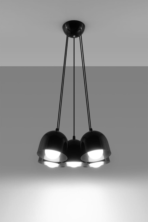 Lampa wisząca FREDDY 5 CZARNY ISLA0096 Kobi