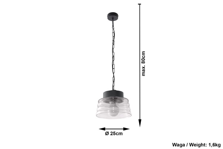 Lampa wisząca MARINA GRAFIT ISL0243 Kobi