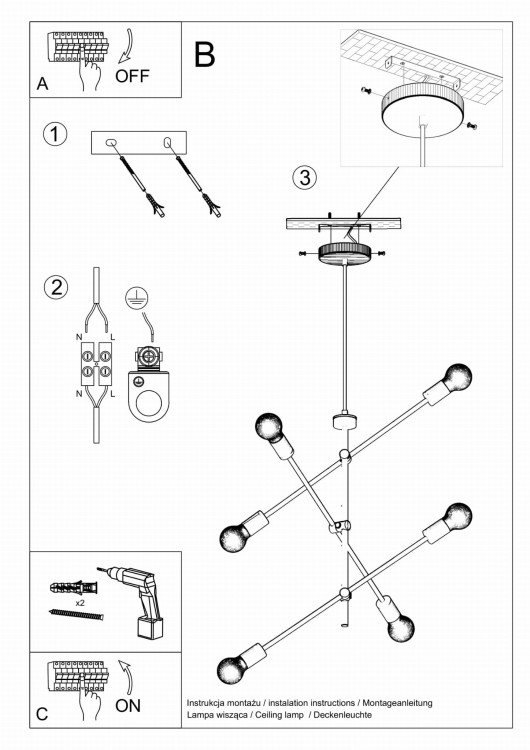 Lampa wisząca CONCEPT 6 ISL0713 Kobi