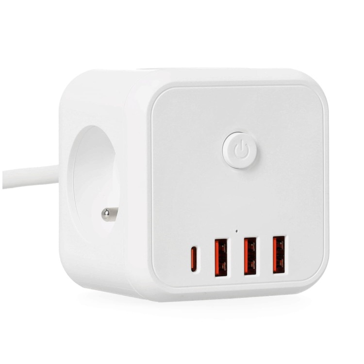 Przedłużacz elektryczny KOBI LINEA PRO CUBE C 3-gniazda 1,5m z uz. i wył. + 4xUSB KGLCZW3U4D1B Kobi kostka