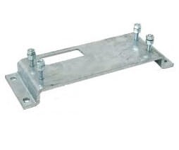 Płyta montażowa podstawa dla PULL T CR zagięta Tousek 14650120 pod napęd do bramy przesuwnej regulowana wysokość ocynkowana ogniowo bram przesuwnych T4speed T5 T8 T24 T24speed T10 T15