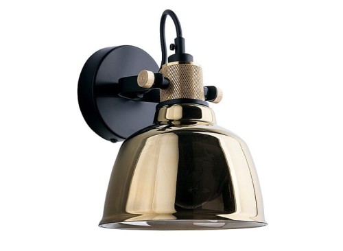 Lampa ścienna Kinkiet Industrialny Loft AMALFI I GOLD 9155 NOWODVORSKI Lighting E27 nowoczesna oprawa oświetleniowa metalowy szklana metalizowana mosiądz ze złotym pojedynczy Inspiracje Premium