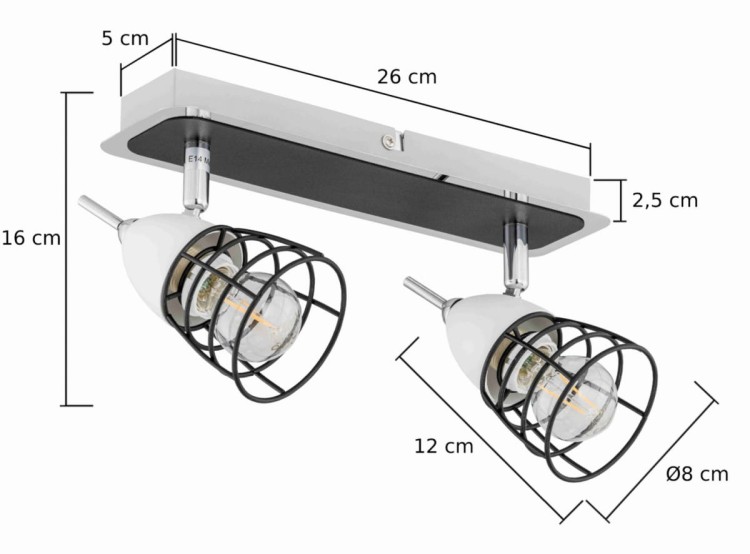 Lampa ścienno-sufitowa kinkiet ścienno-sufitowy SKY 1502 ISKY1502 Kobi