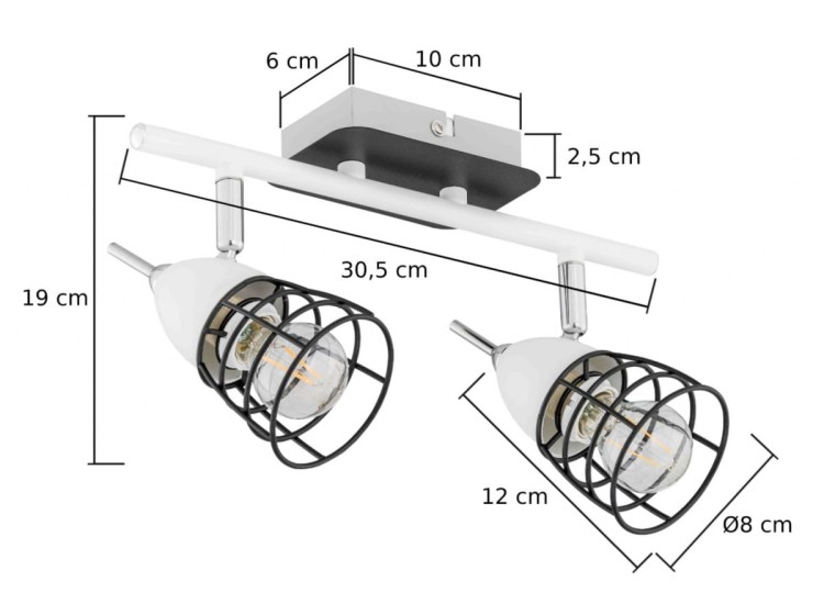 Lampa ścienno-sufitowa kinkiet ścienno-sufitowy SKY 1522 ISKY1522 Kobi