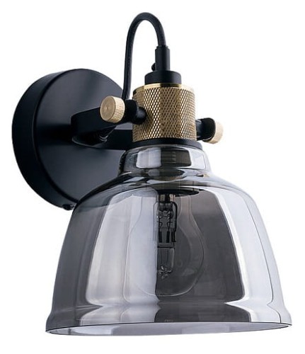 Lampa ścienna Kinkiet Industrialny Loft AMALFI I SMOKED 9154 NOWODVORSKI Lighting E27 nowoczesna oprawa oświetleniowa metalowy szklana metalizowana mosiądz ze srebrnym pojedynczy Inspiracje Premium