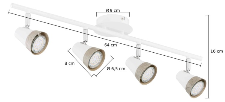 Lampa ścienno-sufitowa kinkiet ścienno-sufitowy ROX 1304 IROX1304 Kobi