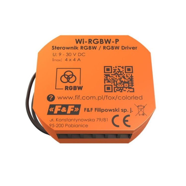 Color LED Sterownik kolorowego (RGBW) oświetlenia LED 12/24V Wi-Fi WI-RGBW-P F&F FOX