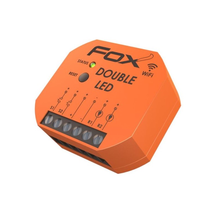 DOUBLE LED 2 kanałowy sterownik oświetlenia LED 12/24V Wi-Fi WI-LED2S2-P F&F FOX