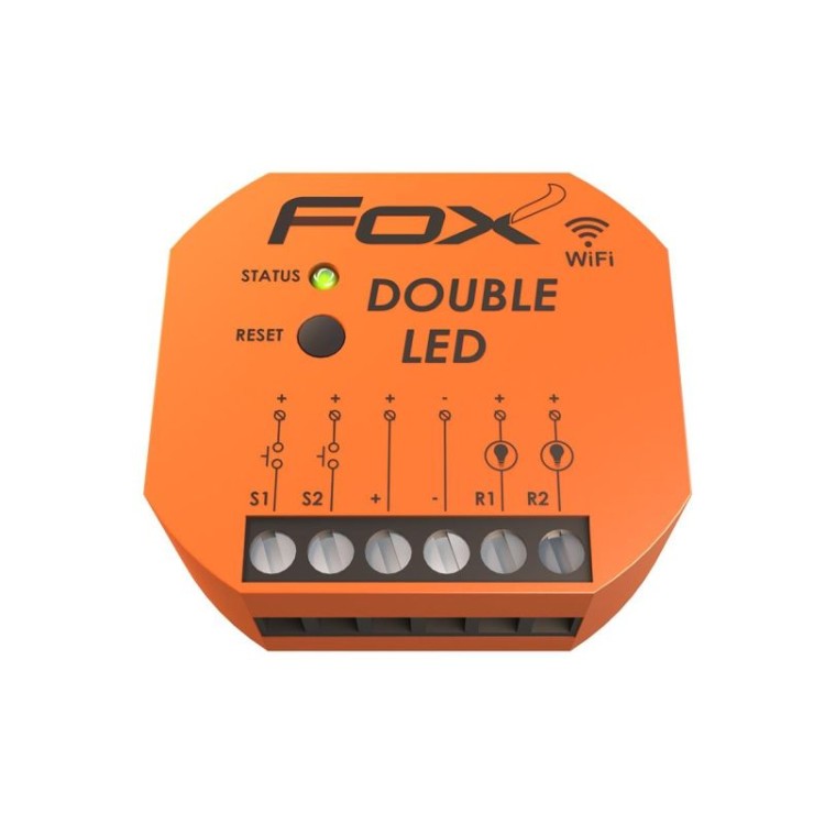 DOUBLE LED 2 kanałowy sterownik oświetlenia LED 12/24V Wi-Fi WI-LED2S2-P F&F FOX