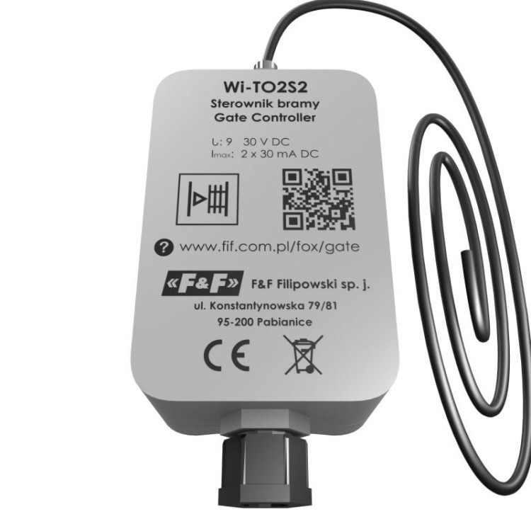 GATE-G (kolor szary) 2 kanałowy sterownik bram Wi-Fi WI-TO2S2-G F&F FOX
