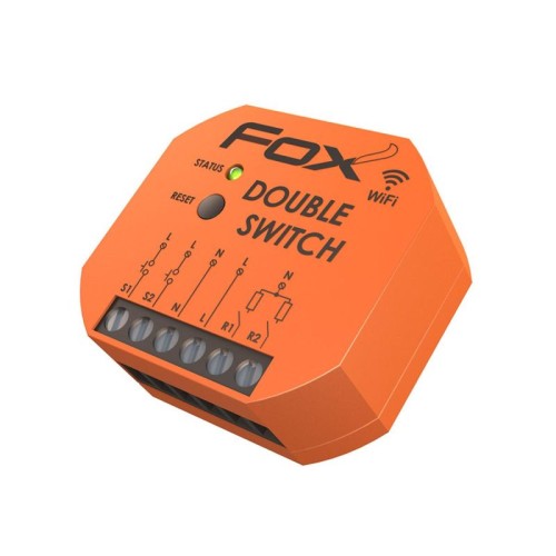 DOUBLE SWITCH 2 kanałowy przekaźnik Wi-Fi 230V  WI-R2S2-P F&F FOX